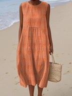 Bella | Elegant sleeveless cotton dress with pockets