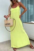 Myriam | Maxi Dress Solid Backless with Straps