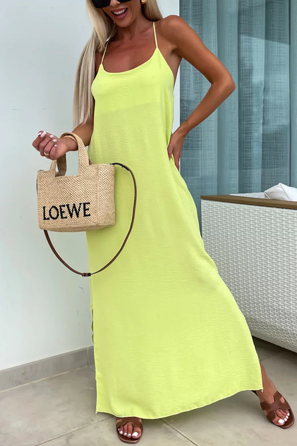 Myriam | Maxi Dress Solid Backless with Straps