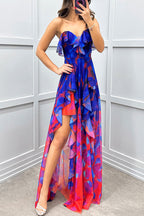 Noélie | Ombre Maxi Dress with Ruffles and Slit