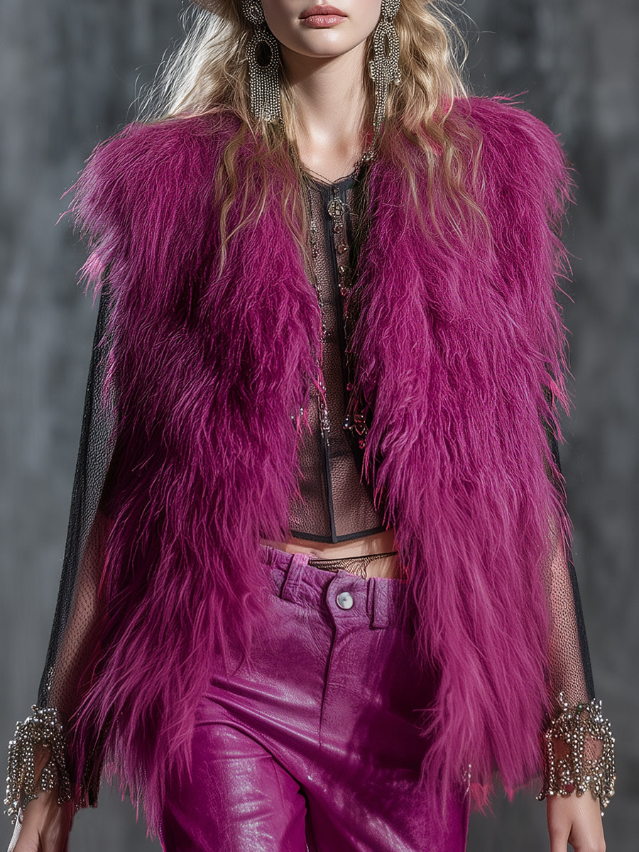 Plum Luxe | Faux fur vest - Novaesta