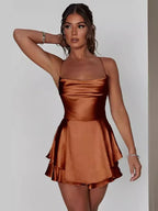 Alizée | Solid Color Backless Dress with Straps