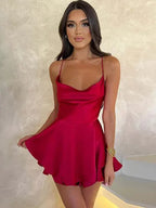 Alizée | Solid Color Backless Dress with Straps