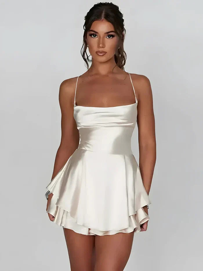Alizée | Solid Color Backless Dress with Straps
