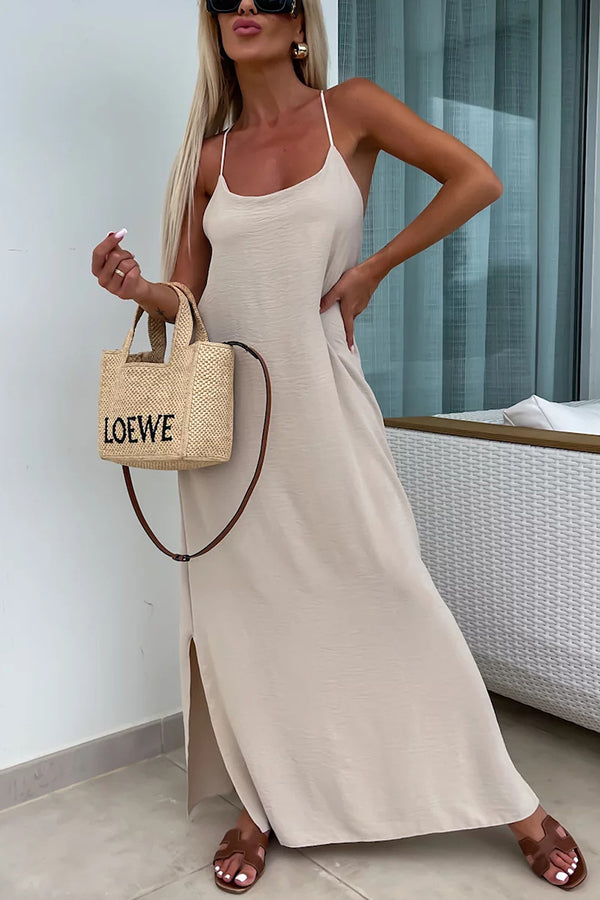Myriam | Maxi Dress Solid Backless with Straps