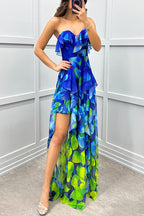 Noélie | Ombre Maxi Dress with Ruffles and Slit