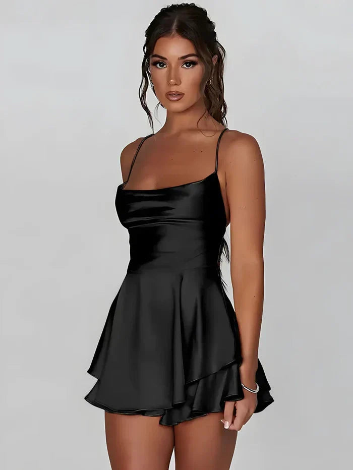 Alizée | Solid Color Backless Dress with Straps