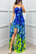 Noélie | Ombre Maxi Dress with Ruffles and Slit