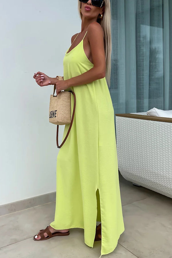Myriam | Maxi Dress Solid Backless with Straps - Novaesta