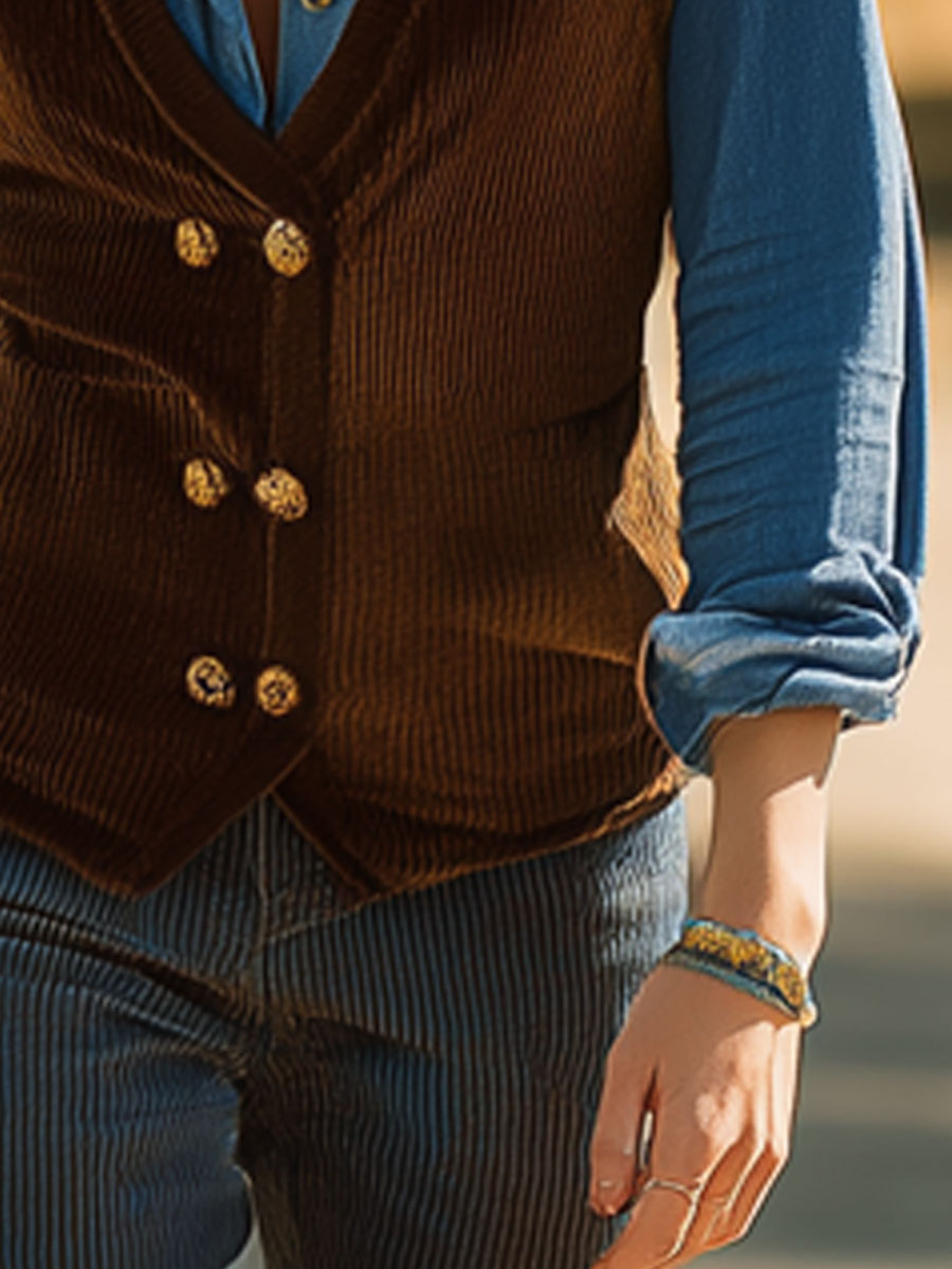 Vintage Cocoa | brown corduroy vest