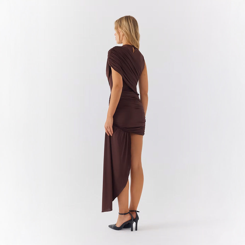Delara | Ruched Asymmetrical Dress - Novaesta