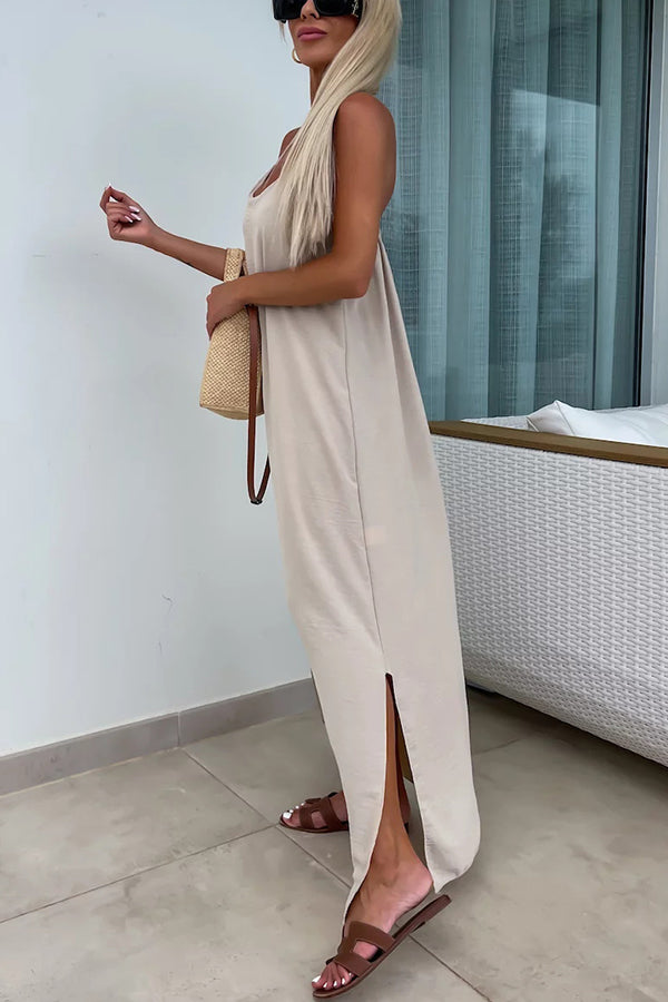Myriam | Maxi Dress Solid Backless with Straps - Novaesta