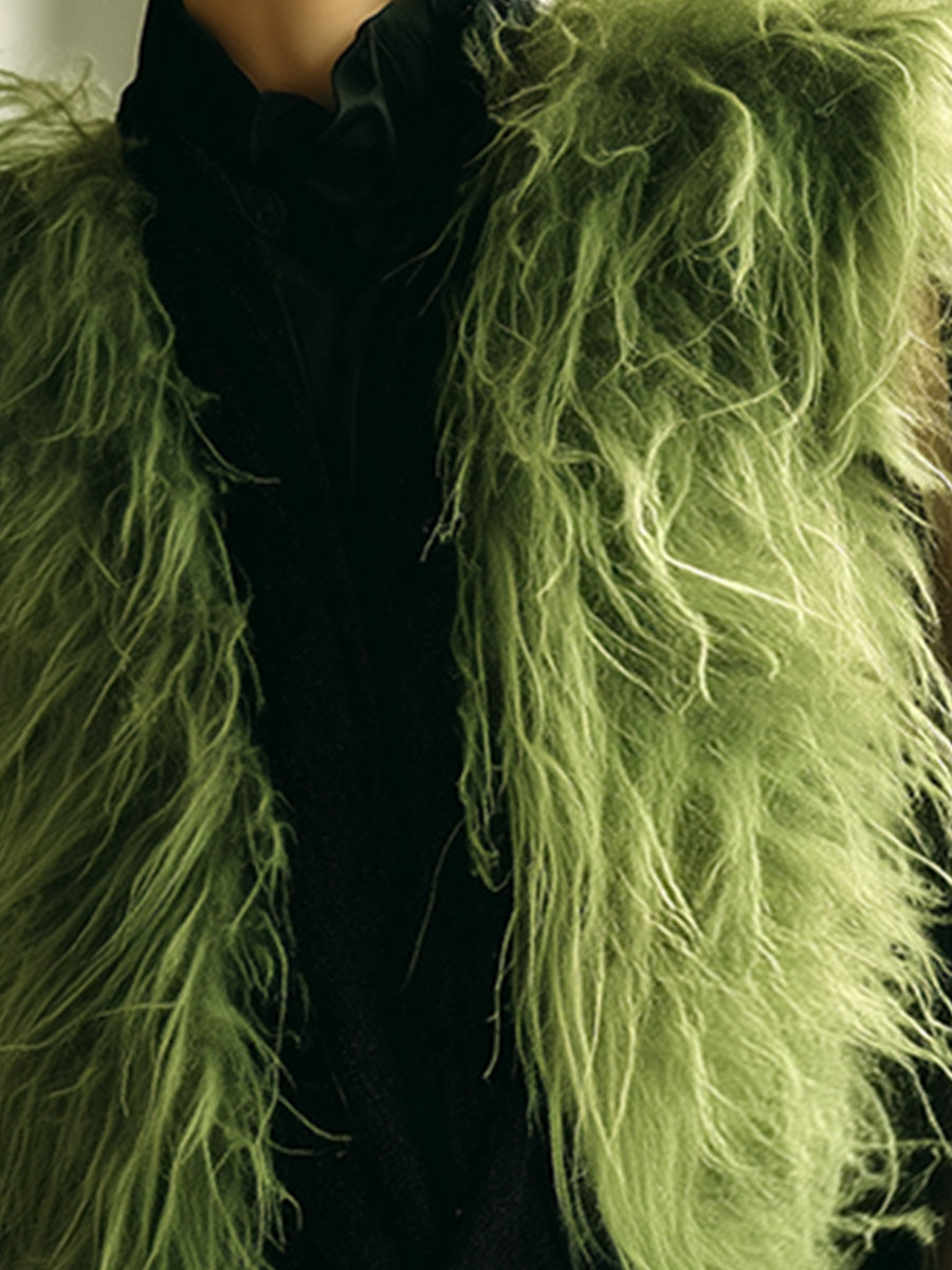 Olive Luxe | Faux fur vest