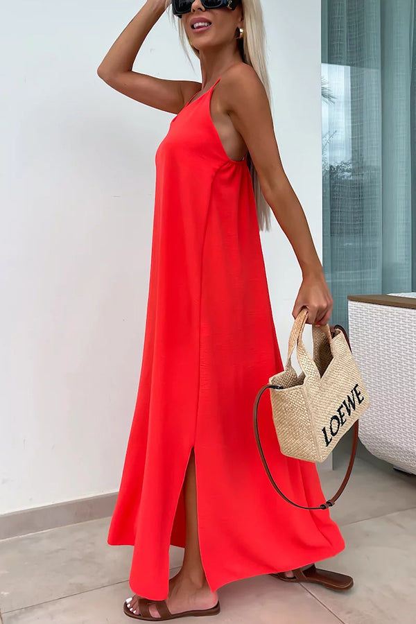 Myriam | Maxi Dress Solid Backless with Straps - Novaesta