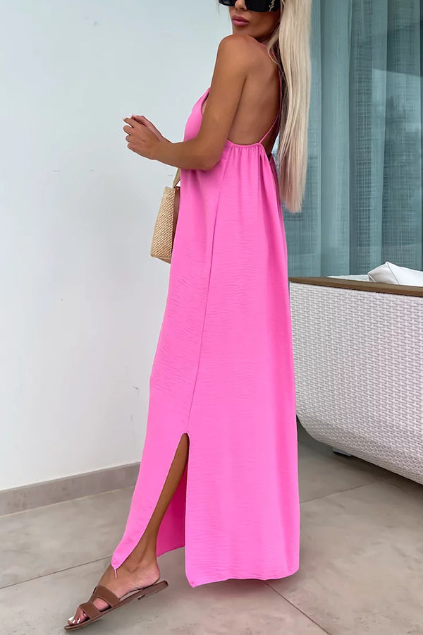 Myriam | Maxi Dress Solid Backless with Straps - Novaesta