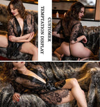 Valerie – Sheer Lace Kimono Robe Set