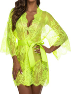 Valerie – Sheer Lace Kimono Robe Set