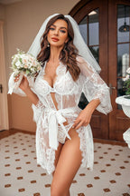 Valerie – Sheer Lace Kimono Robe Set