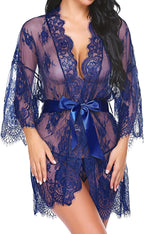 Valerie – Sheer Lace Kimono Robe Set