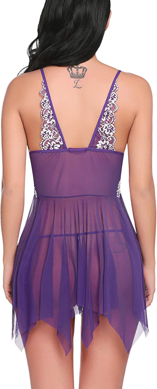 Monica – Lace Babydoll & G-String Set - Novaesta