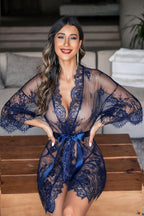 Valerie – Sheer Lace Kimono Robe Set