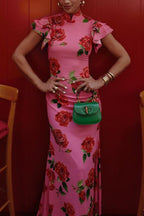 Meilin | Floral Maxi Dress Cheongsam Style