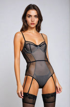 Adeline Black Lace Bodysuit