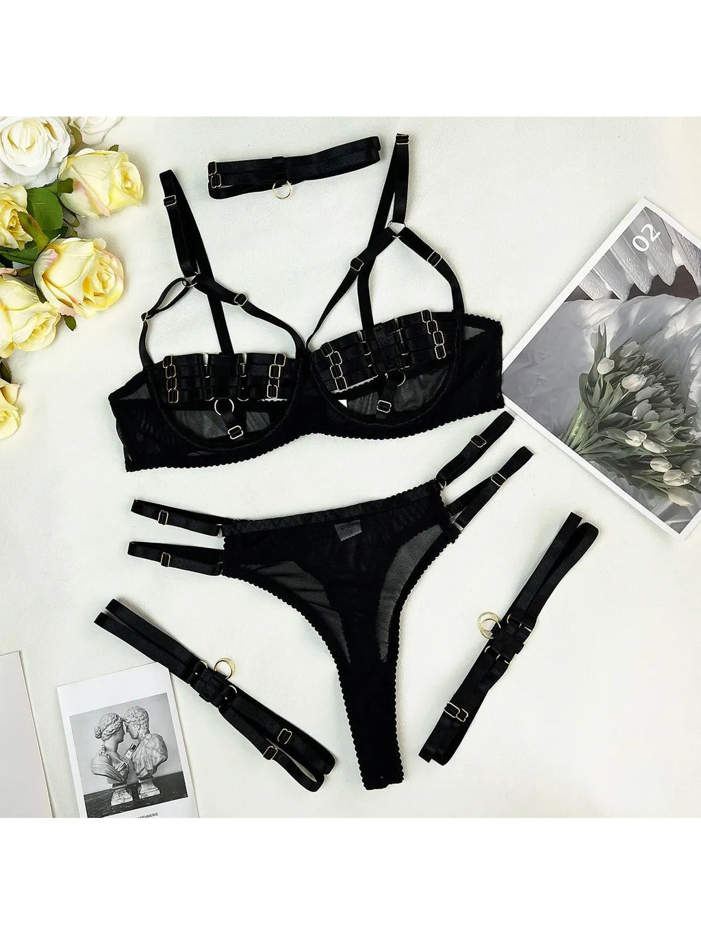 Amanda | 4-Piece Lingerie Set - Novaesta