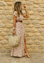 Eliza | Bohemian Maxi Dress with Gathered Waist