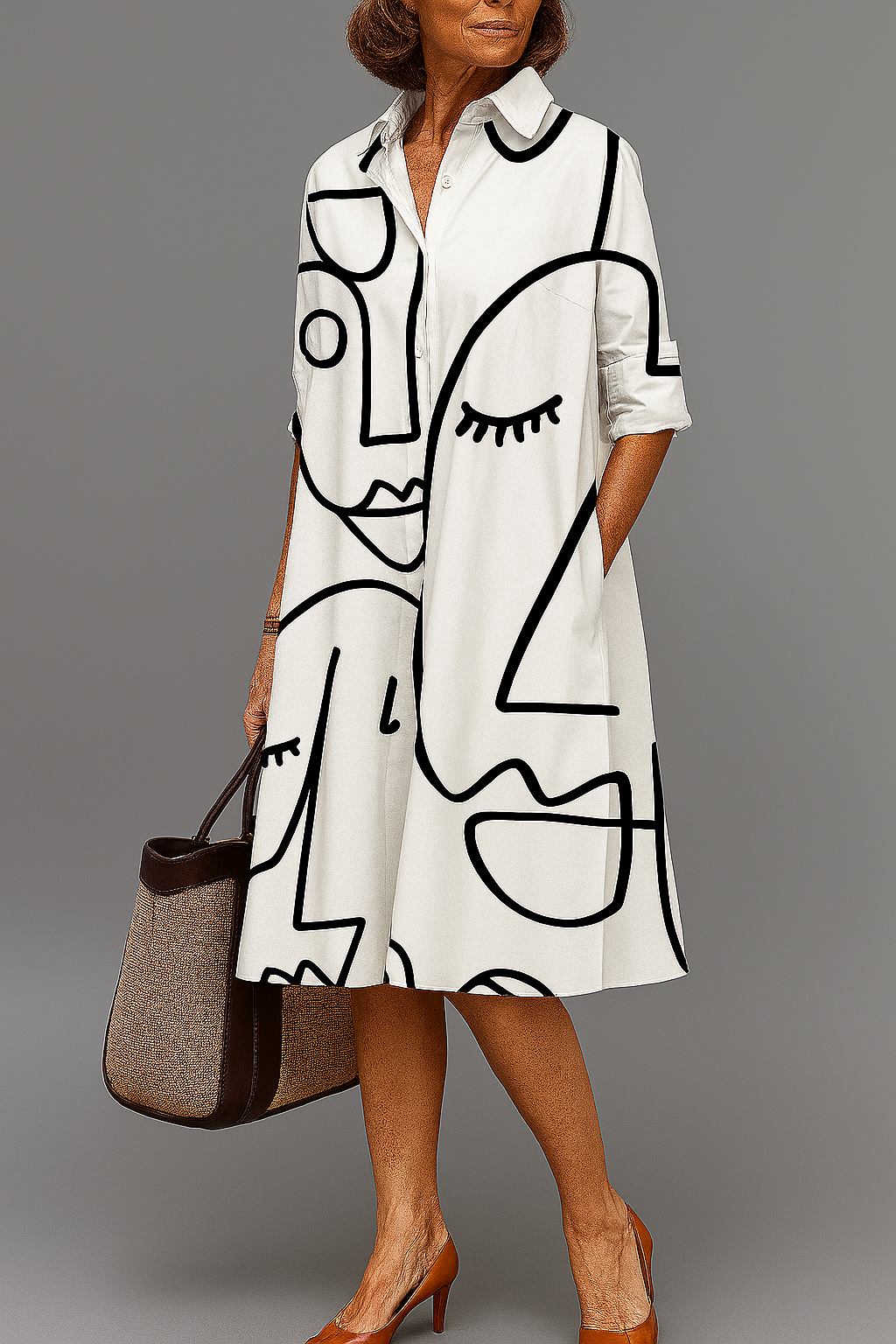 Maya - Abstract Art Shirt Dress