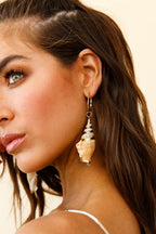 Maui Shell Earrings with Gold Accent