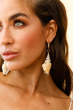 Maui Shell Earrings with Gold Accent