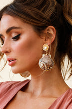 Shell Earrings with Bora Bora Pearls