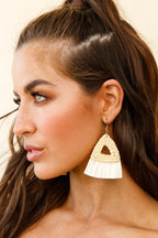 Natural Koko Woven Straw Earrings