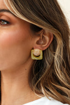 Geometric Marble Acrylic Earrings Halle Yellow