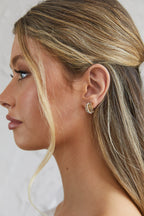Ophelia Earrings in Pearls and Golden Crystals