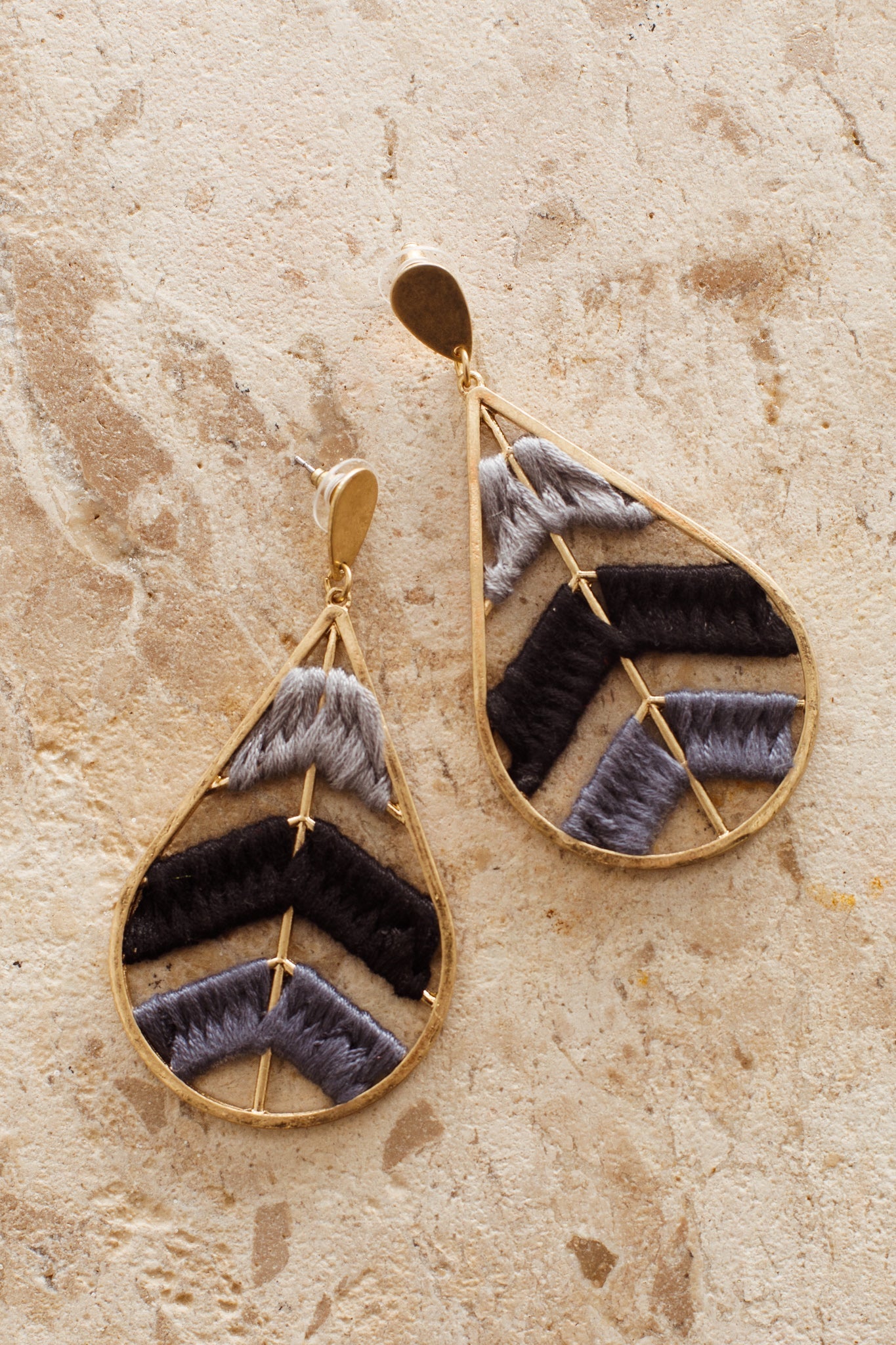 Pippa Gold Braided Chevron Earrings