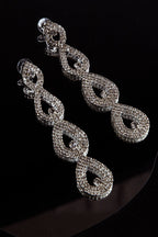 Royal Pear Drop Diamond Earrings Silver