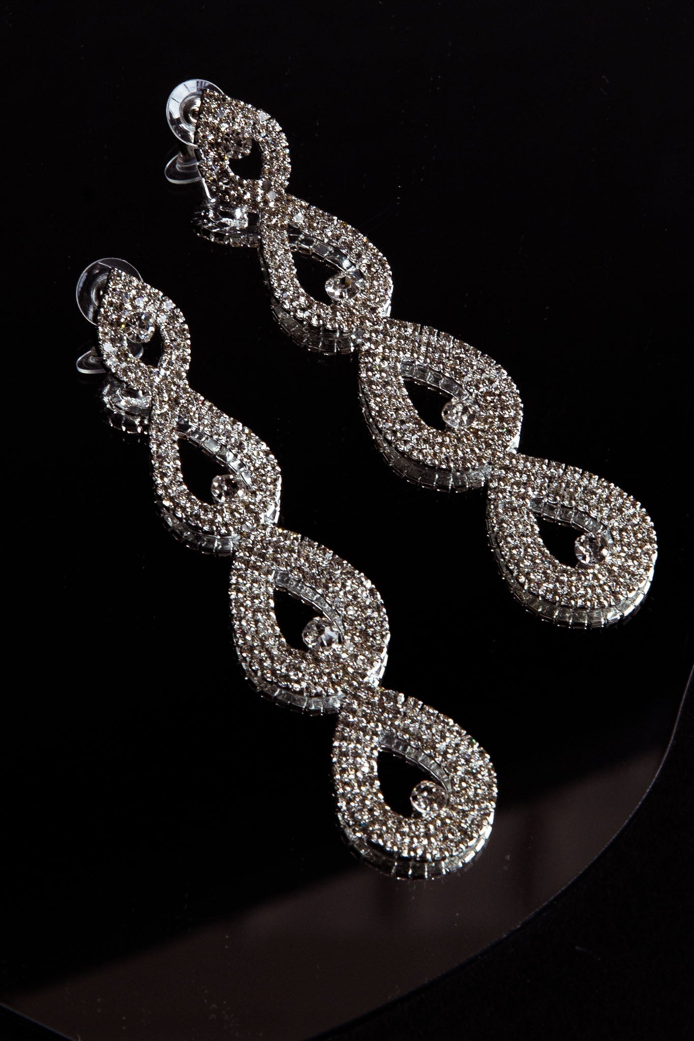 Royal Pear Drop Diamond Earrings Silver