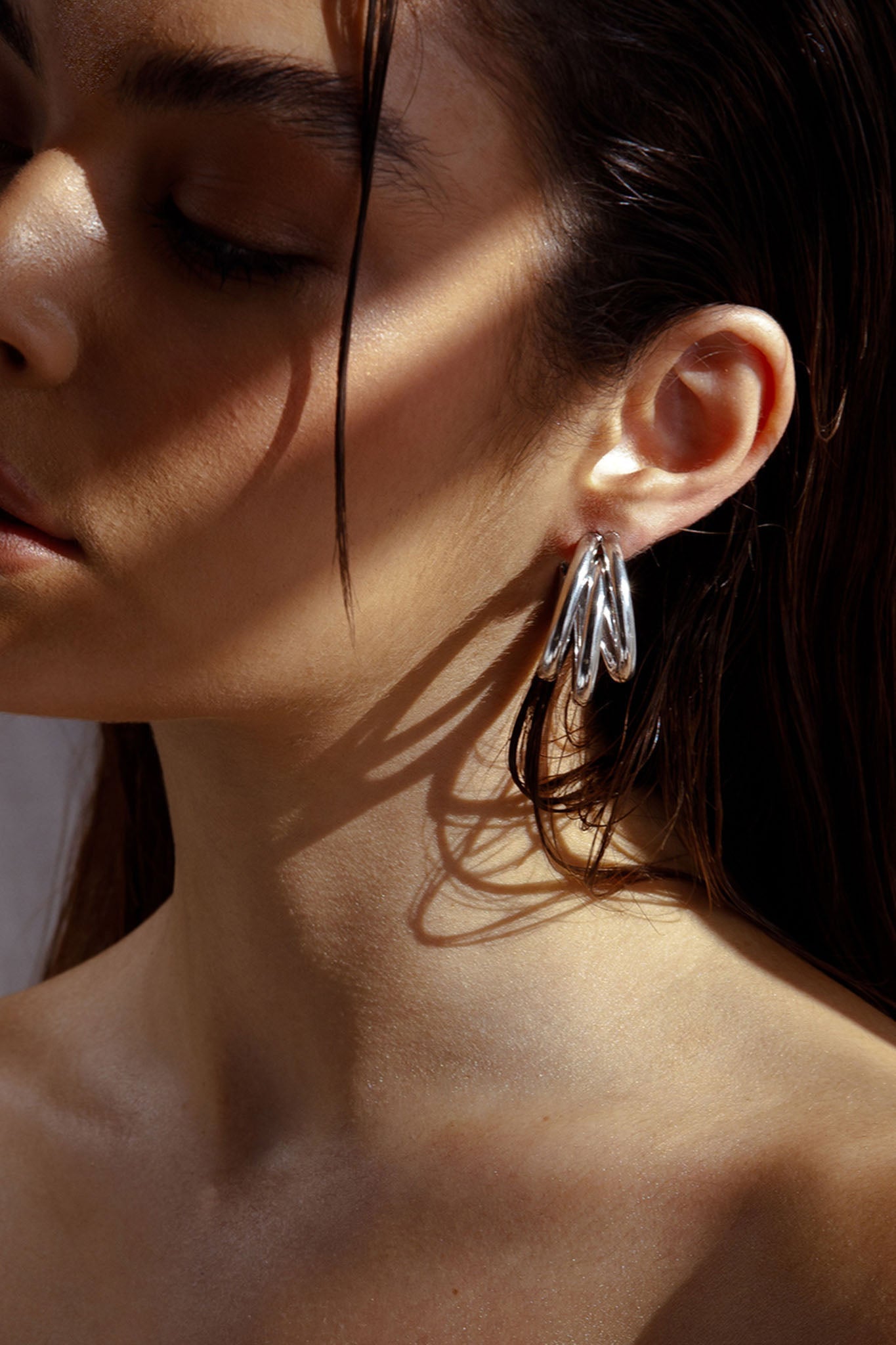 Triple Silver Earrings Dominique