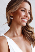 Sierra Pearl Gold Statement Earrings