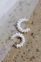 Gold Pearl Hoop Earrings