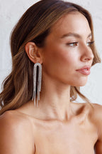 Angela Diamond Drop Earrings Silver