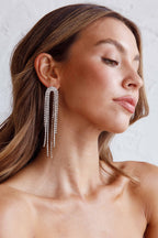 Angela Diamond Drop Earrings Silver