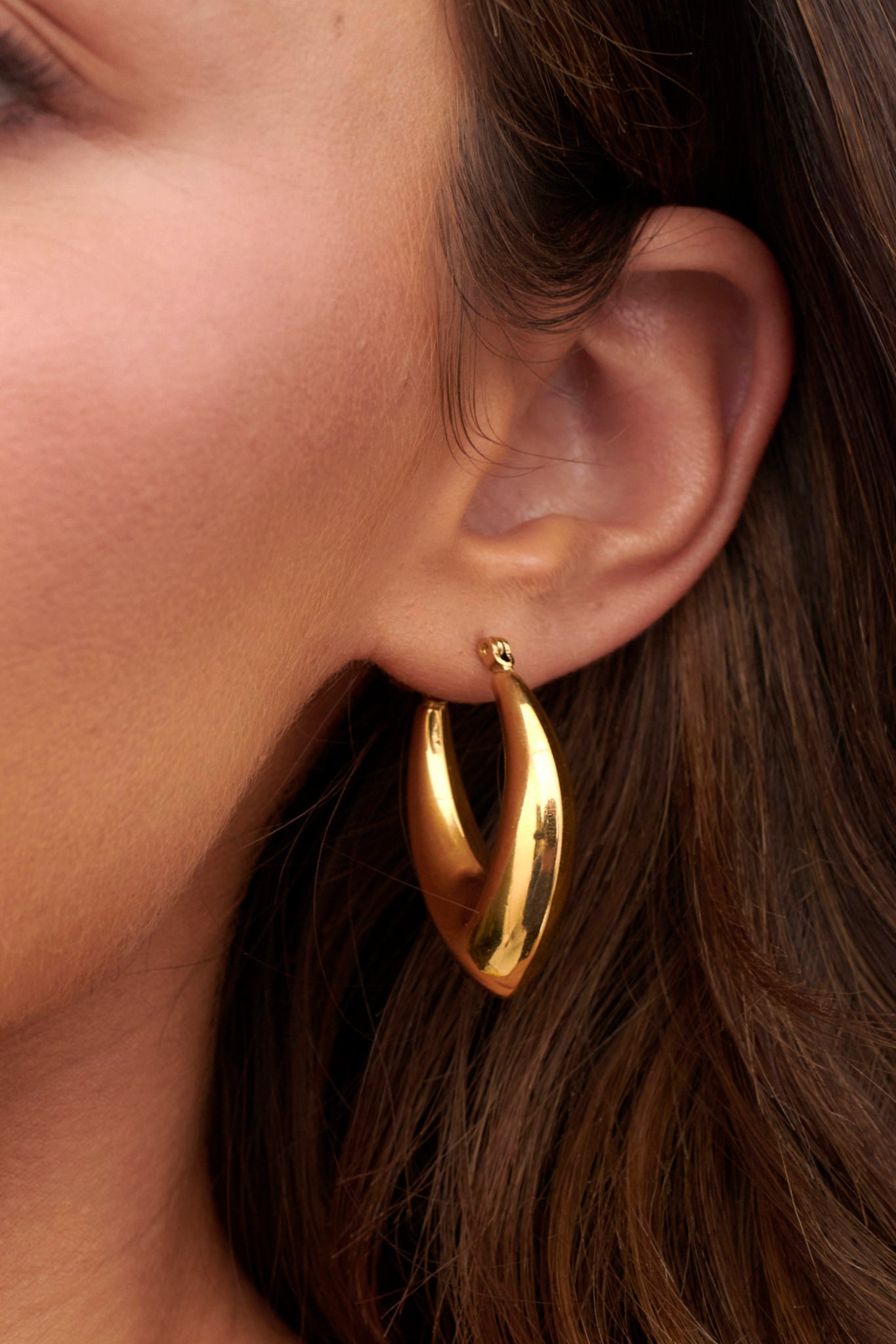 Huggie Oval Sun Drop Earrings in Gold