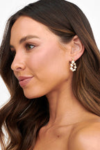 Dream Time Gold Pearl Hoop Earrings