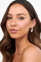 Dream Time Gold Pearl Hoop Earrings
