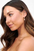 Mabel Gold Chain Earrings with Pearl Drop