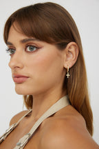 Divine Gold Zircon Cross Earrings