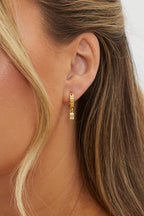 Square Chain Drop Earrings Gold Plated